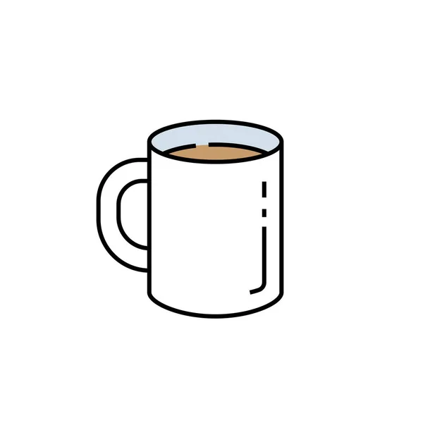 Kaffeelinie Symbol Heißgetränk Schild Becher Symbol Vektorillustration lizenzfreie Stockillustrationen