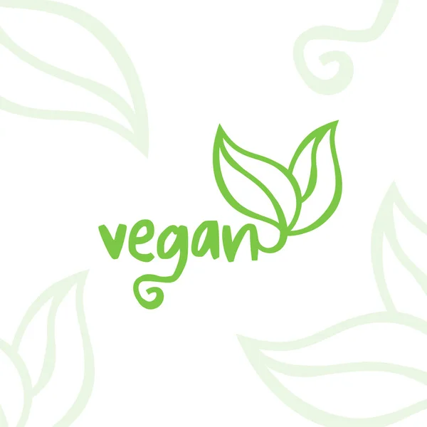 Ikon Logo Makanan Vegan Vegetarian Logotype Label Ilustrasi Vektor - Stok Vektor