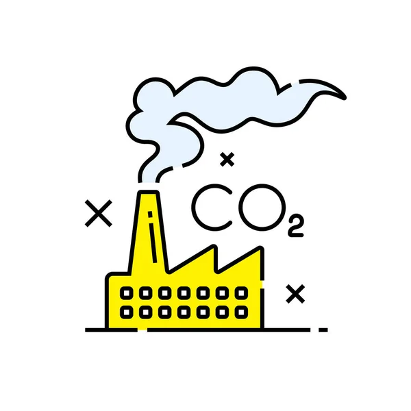 Karbondioksit Kirliliği Simgesi Co2 Emisyon Sembolü Küresel Isınma Işareti Klim — Stok Vektör