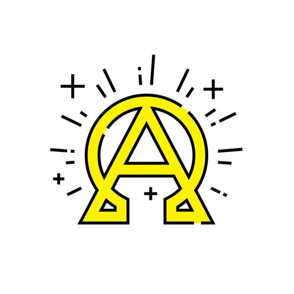 Alpha Omega Ikone Anfangs Und Endsymbol Griechisches Alphabet Emblem Des — Stockvektor