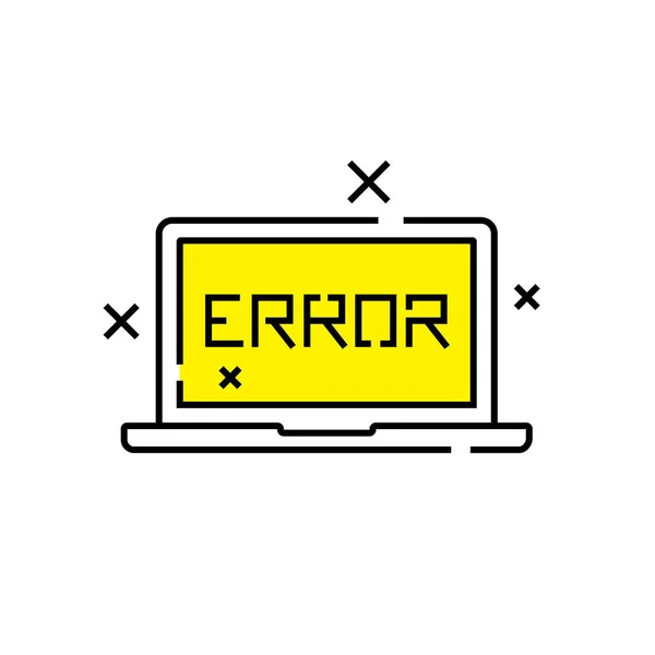 Значок Строки Ошибок Ноутбука Предупреждающий Интернет Сломанная Вывеска Графика Сбоя — стоковый вектор