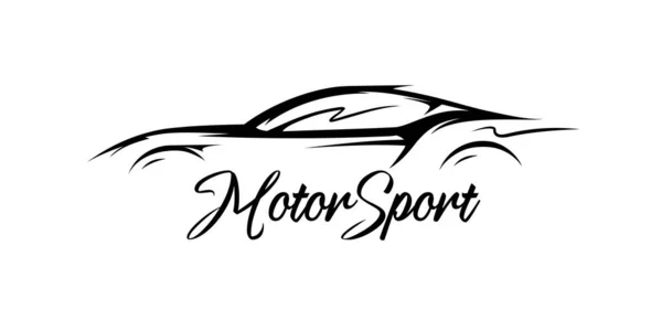 Motor Sports Car Silhouette Supercar Showroom Emblem Design Performance Auto — Stock Vector