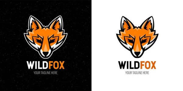 Desenho Modelo Logotipo Raposa Selvagem Símbolo Mascote Cabeça Animal Ilustração —  Vetores de Stock