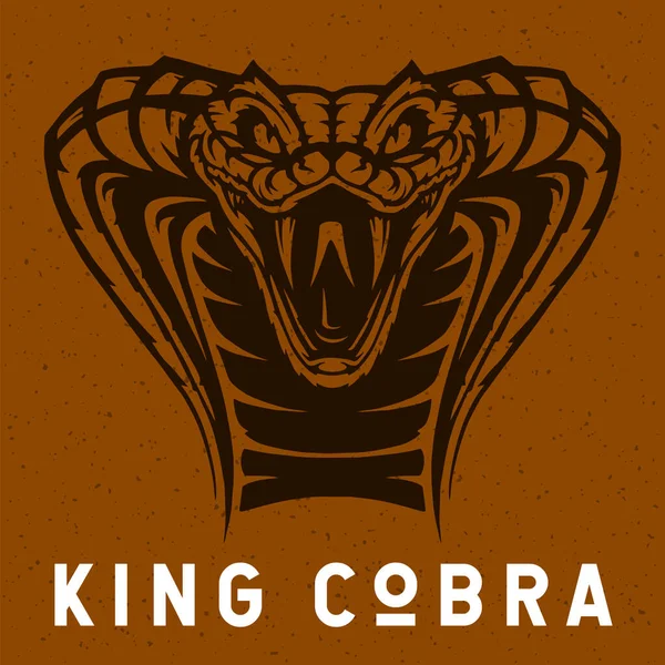 King Cobra Vector Illustration Evil Snake Face Graphic Design — Stock Vector