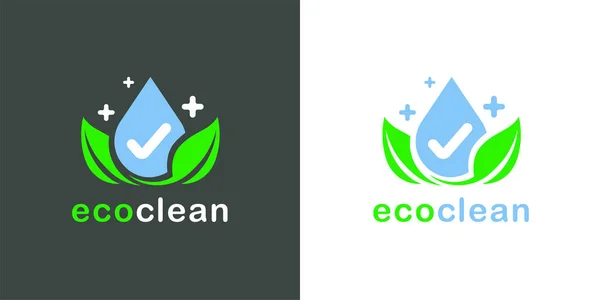 Eko Temiz Logo Simgesi Yeşil Biyo Yıkama Sembolü Çevre Dostu — Stok Vektör