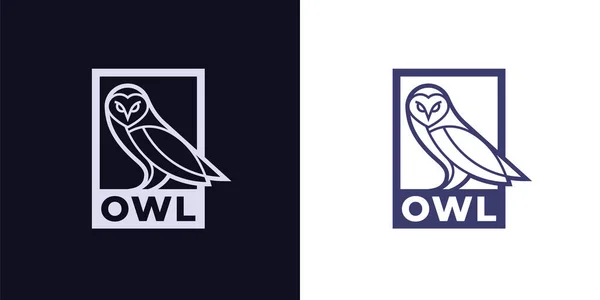 Символ Логотипом Barn Owl Идентификационный Знак Дикой Птицы Эмблема Мудрости — стоковый вектор