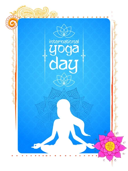 Ziua Internațională yoga — Vector de stoc