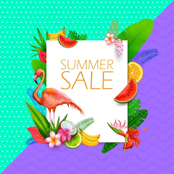 Дизайн плаката "Summer Time Exotic Tropical Sale" — стоковый вектор