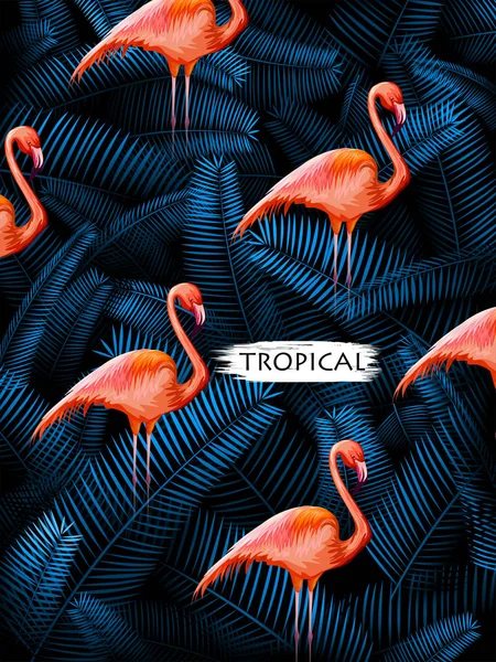 Horaire d'été Exotique Tropical poster design — Image vectorielle