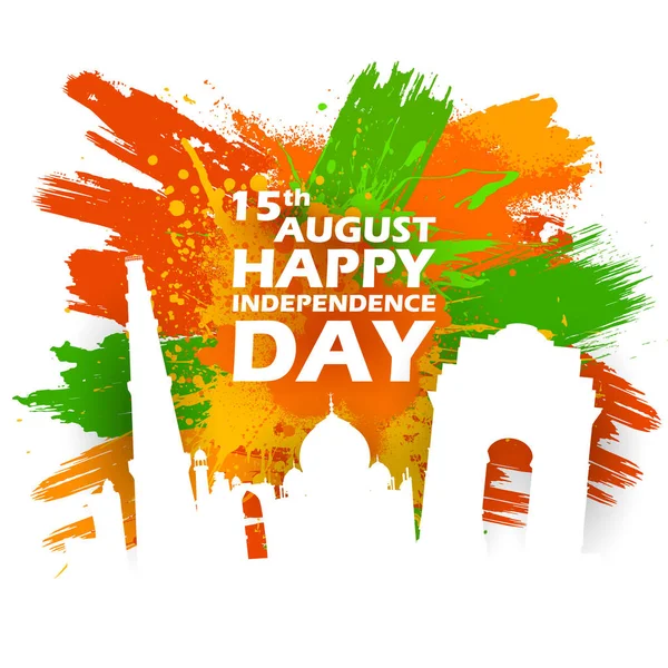 Słynny indyjski pomnik i punkt orientacyjny Szczęśliwego Dnia Niepodległości Indii — Wektor stockowy