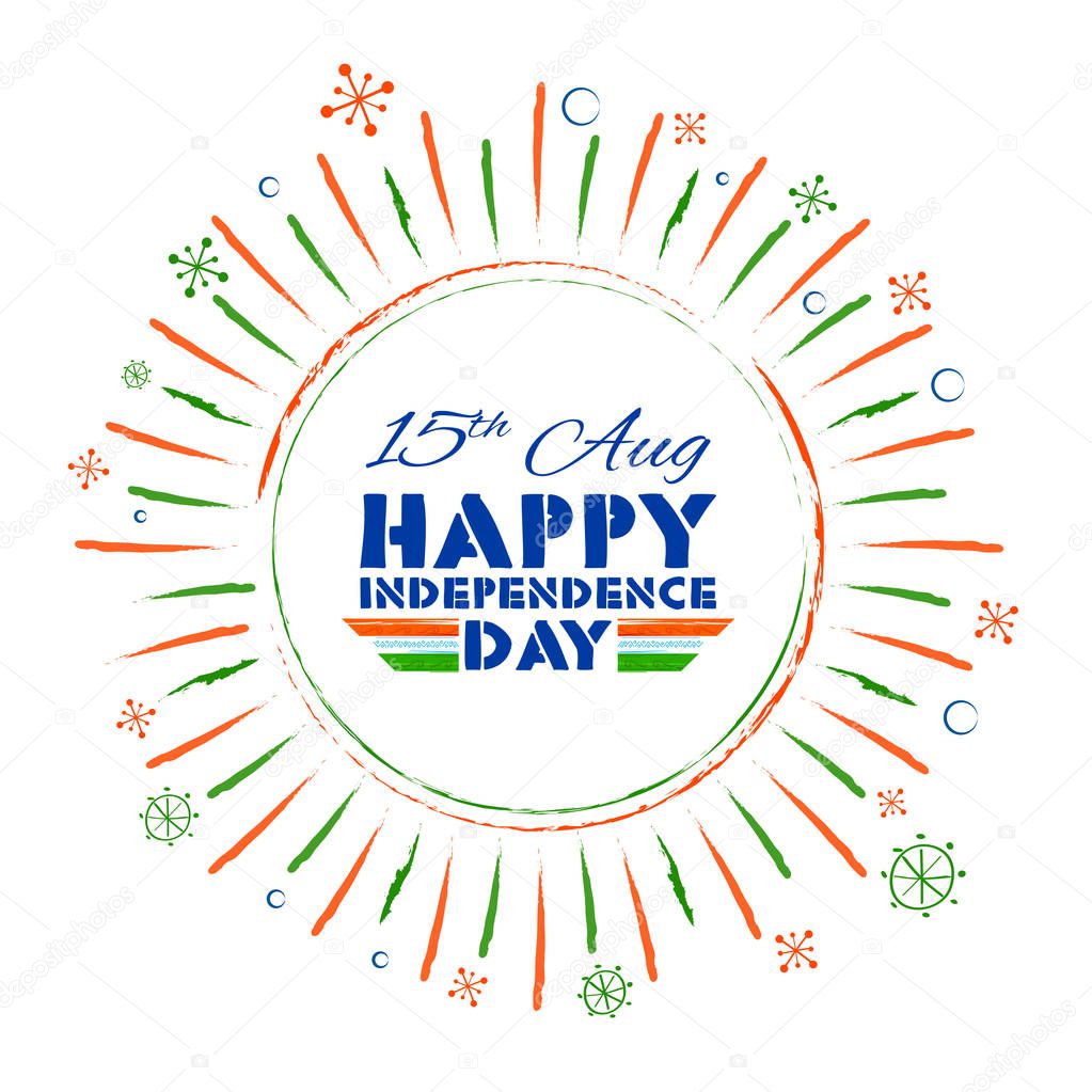 Tricolor banner with Indian flag for 15th August Happy Independence Day of India background
