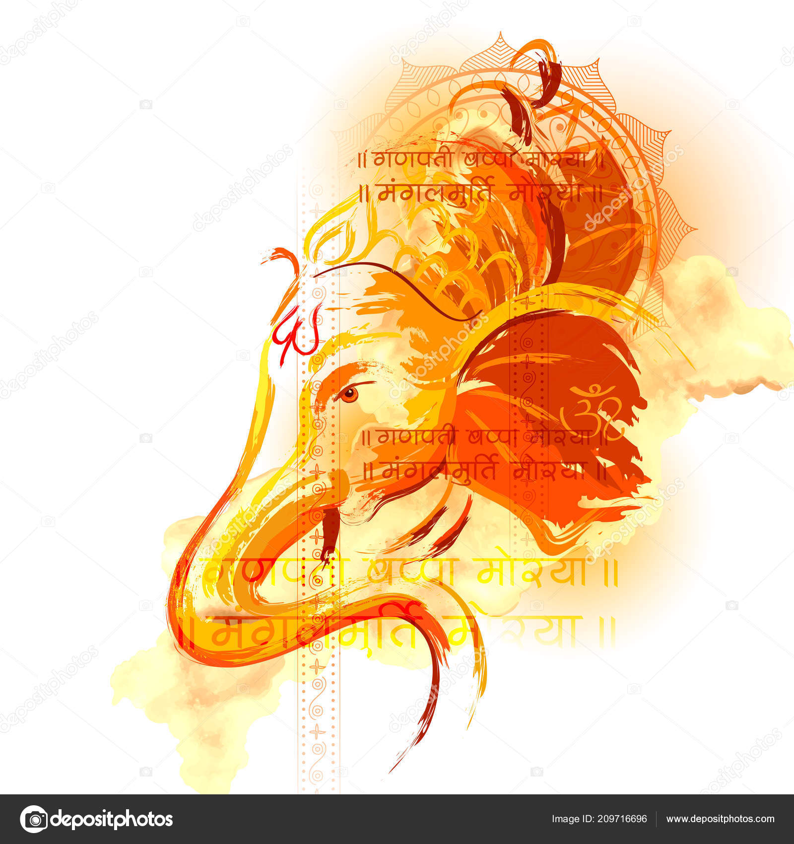 Lord Ganpati background for Ganesh Chaturthi festival of India Stock Vector  Image by ©vectomart #209716696