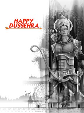 Tanrı Rama Navratri Festivali için mutlu Dussehra Hindistan posterin