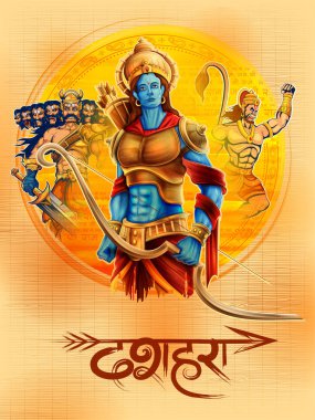 Tanrı Rama Dussehra Navratri Festivali Türkiye poster ok ile
