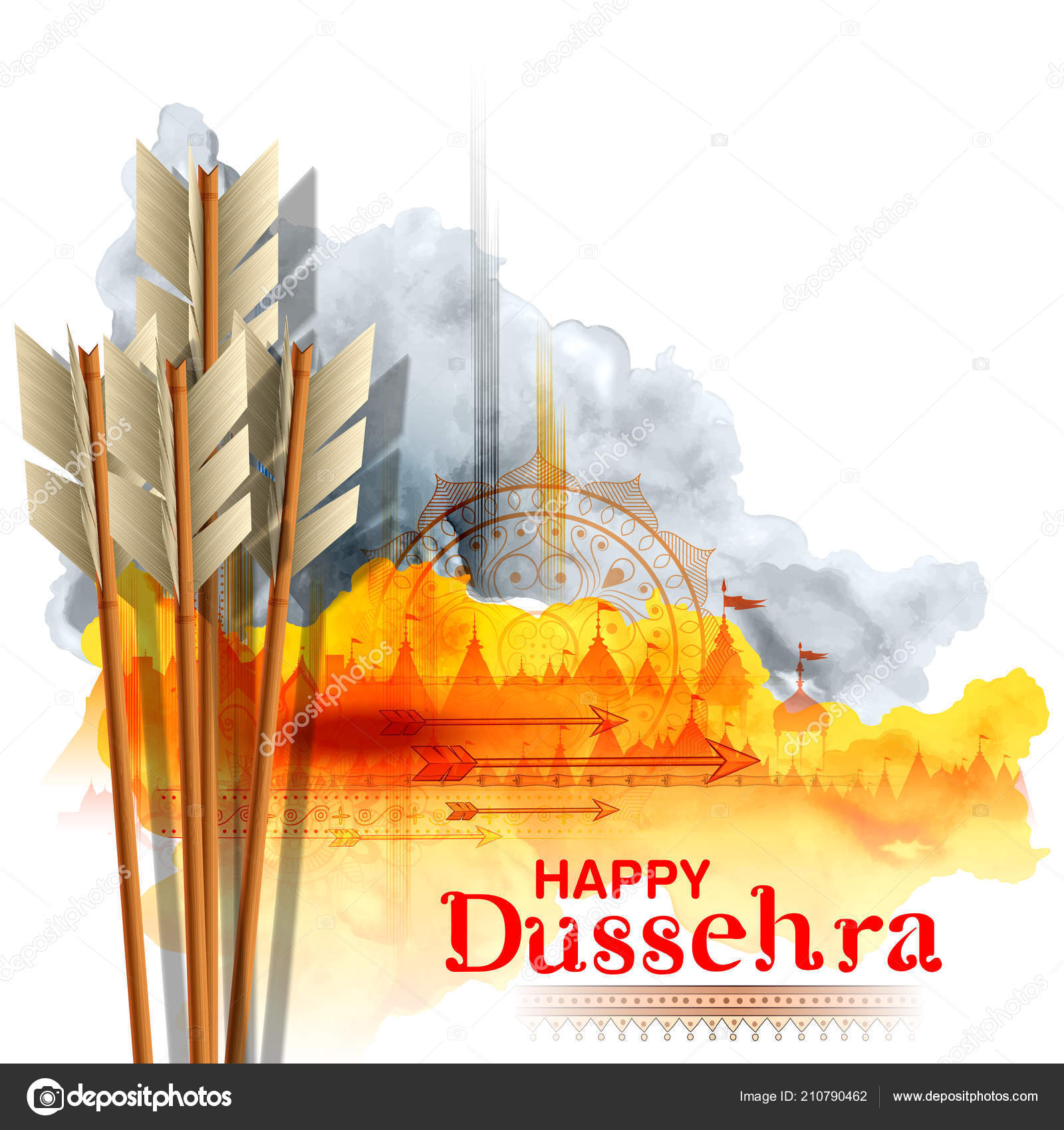 Arrow of Rama in Happy Dussehra festival of India background Stock Vector  Image by ©vectomart #210790462