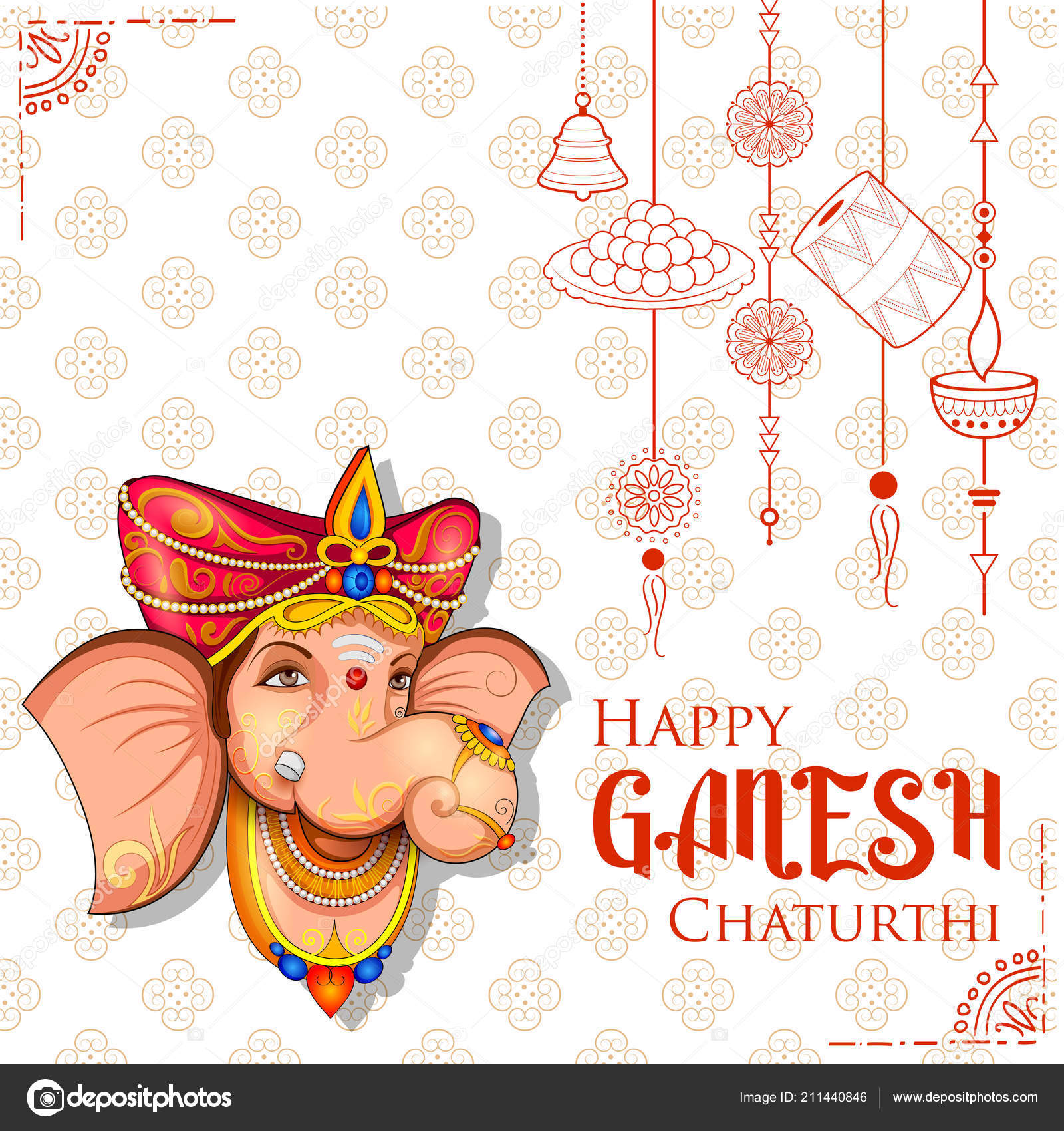 Lord Ganpati background for Ganesh Chaturthi festival of India Stock Vector  Image by ©vectomart #211440846