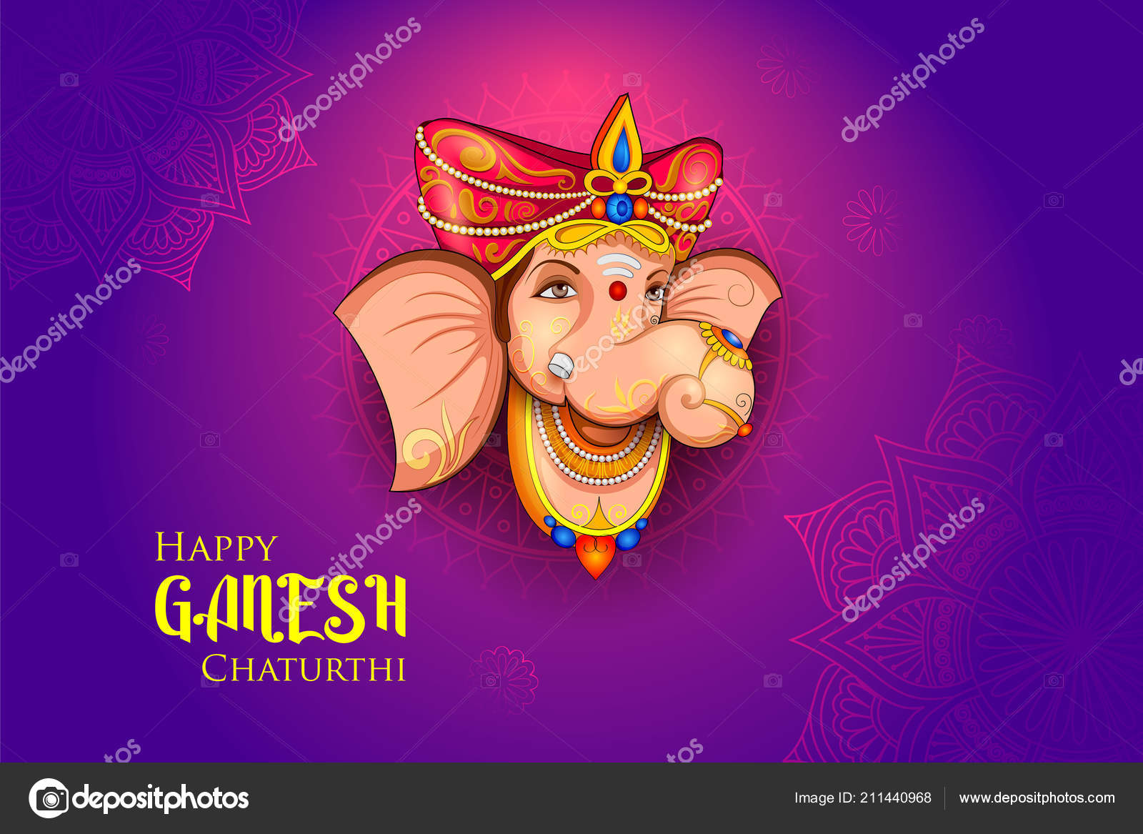 Lord Ganpati background for Ganesh Chaturthi festival of India Stock Vector  Image by ©vectomart #211440968