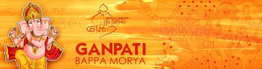 Ganesh Chaturthi festivali için Ganpati arka planının çizimi