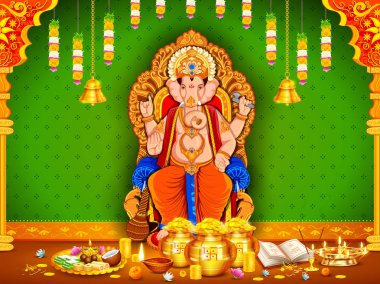  Ganesh Chaturthi festivali için Ganpati arka planı