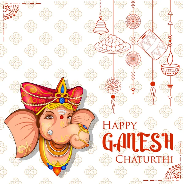 Signore Ganpati sfondo per Ganesh Chaturthi festival dell'India — Vettoriale Stock