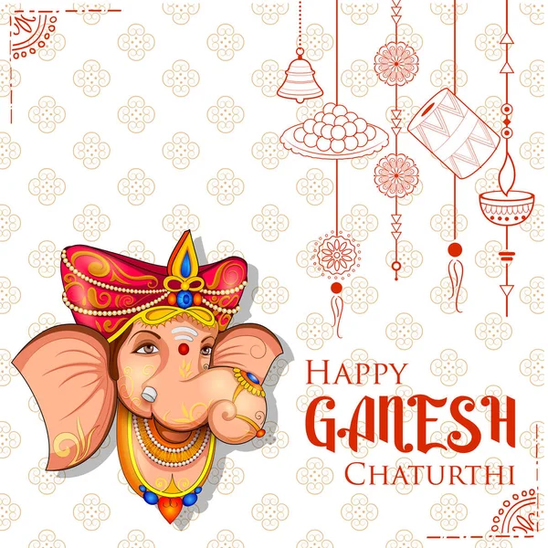 Lord Ganpati bakgrund för Ganesh Chaturthi festival i Indien — Stock vektor