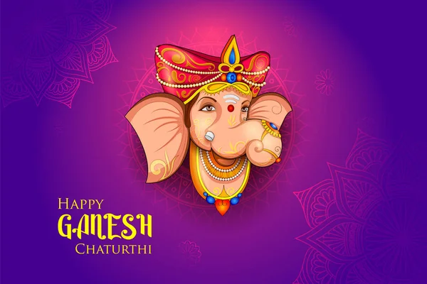 Lord Ganpati bakgrund för Ganesh Chaturthi festival i Indien — Stock vektor