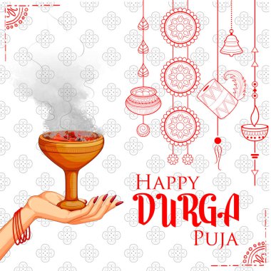 Tanrıça Durga mutlu Dussehra Navratri arka planda