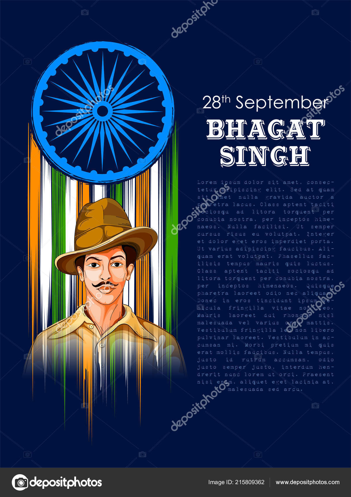 Vintage India background with Nation Hero and Freedom Fighter Bhagat Singh  Pride of India Stock Vector Image by ©vectomart #215809362