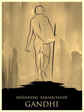 Ulus kahraman ve özgürlük savaşçısı Mahatma Gandi Bağımsızlık günü veya Gandhi Jayanti için Hindistan arka plan