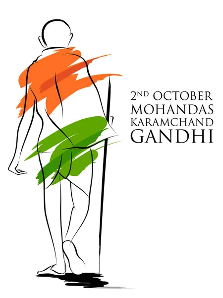 India antecedentes con héroe de la nación y luchador por la libertad Mahatma Gandhi para el Día de la Independencia o Gandhi Jayanti — Vector de stock