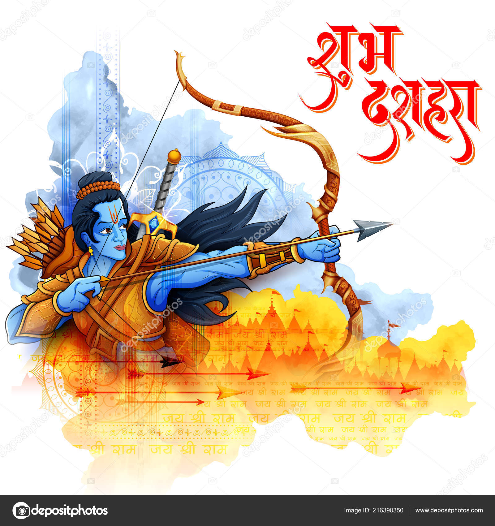 Lord Rama with arrow in Dussehra Navratri festival of India poster Stock Vector Image by ©vectomart #216390350 Lord Rama with arrow in Dussehra Navratri festival of India poster Stock Vector Image by ©vectomart #216390350