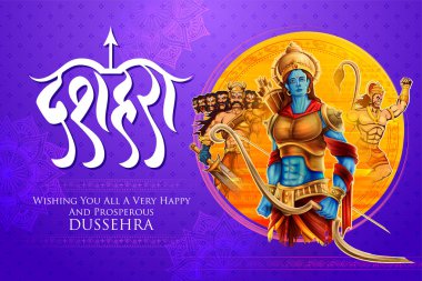 Tanrı Rama ve Ravana Dussehra Navratri Festivali'nde Hindistan poster
