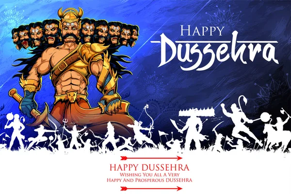 Ravana with ten heads for Dussehra — Stock Vector