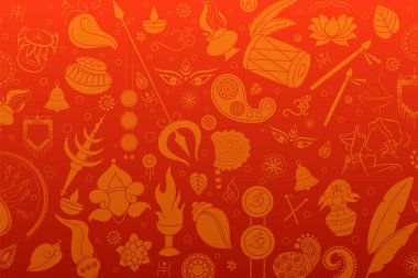 Tanrıça Durga yüz mutlu Durga Puja Subh Navratri arka planda