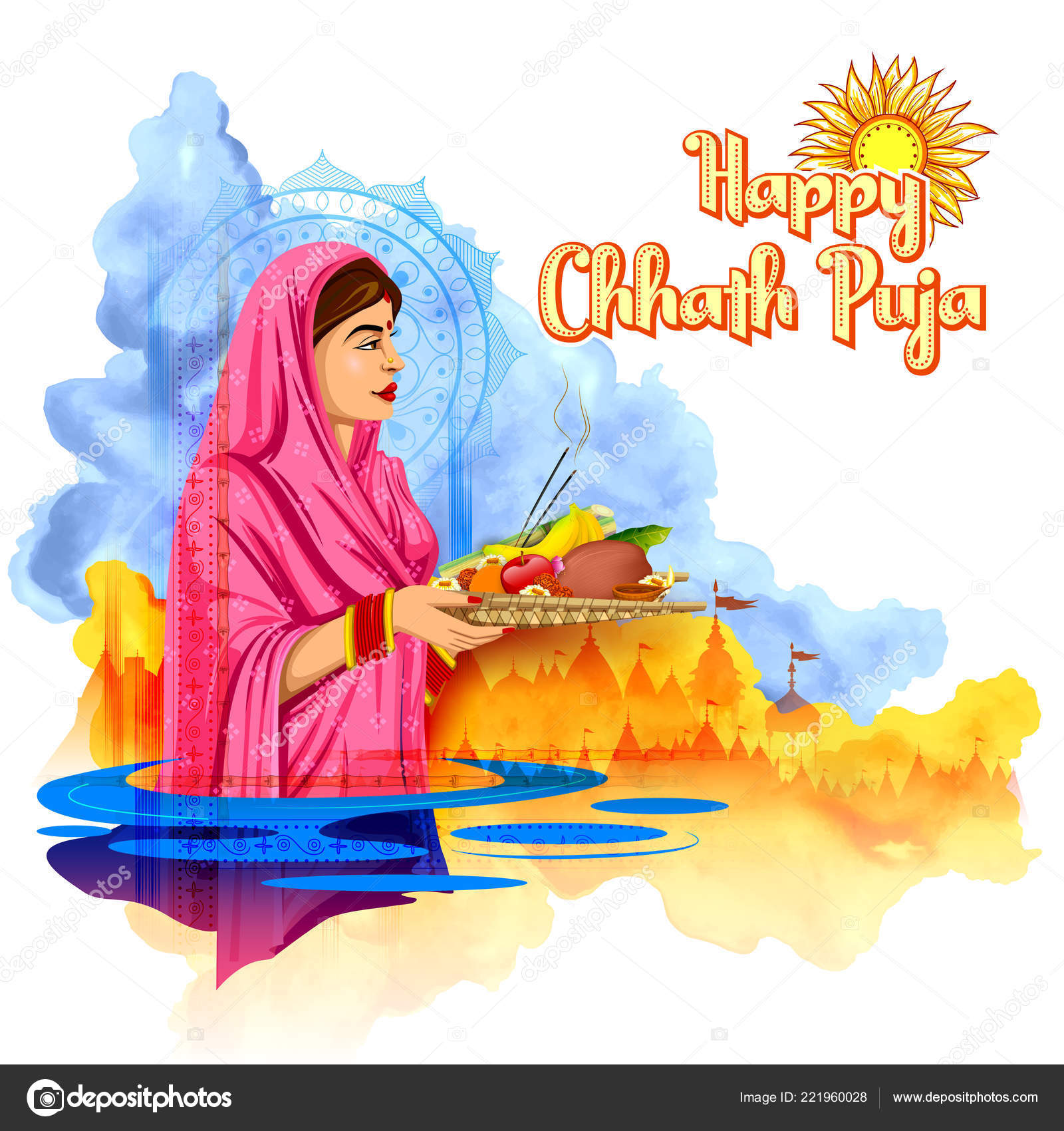 CHHATH PUJA ( Vol 6 ) - Acrylic on Canvas - 13 x 22 Inch - crafttatva.com