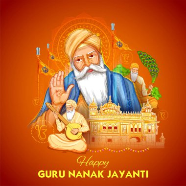 Mutlu Gurpurab, Guru Nanak Jayanti Festivali Sih kutlama arka plan
