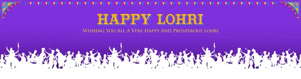 Happy Lohri vakantie achtergrond voor Punjabi festival — Stockvector