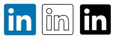 Sosyal medya simge için LinkedIn içinde farklı bir stil kümesi