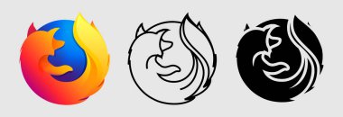 Sosyal medya simge için Firefox Web tarayıcısı içinde farklı bir stil kümesi
