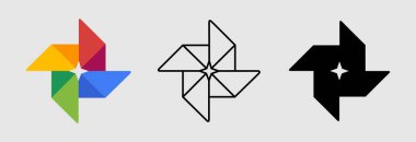 Sosyal medya simge için Google Foto içinde farklı bir stil kümesi