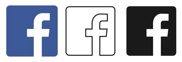 Szociális média ikon készlet részére Facebook különböző stílusban — Stock Vector