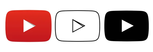 Sociální média ikonu pro Youtube v různých stylu — Stockový vektor