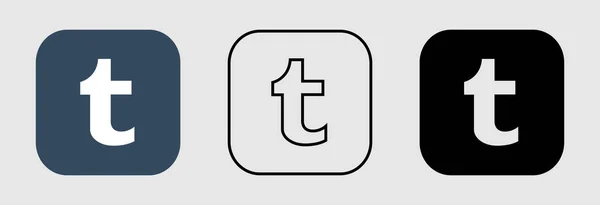 Conjunto de iconos de redes sociales para Tumblr en estilo diferente — Archivo Imágenes Vectoriales