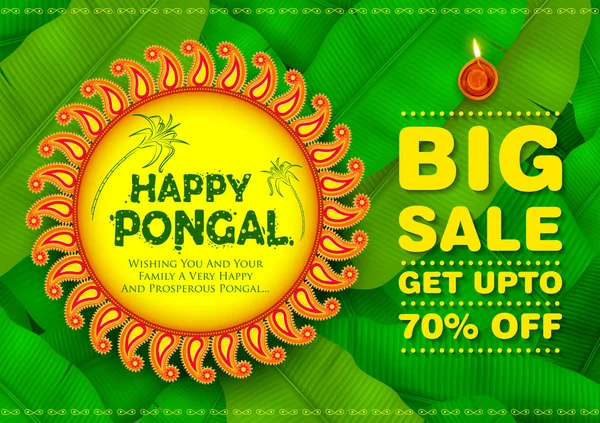 Tamil Nadu Tatil Hasat Festivali 'nin kutlu olsun Güney Hindistan Satış ve Reklam Arkaplanı