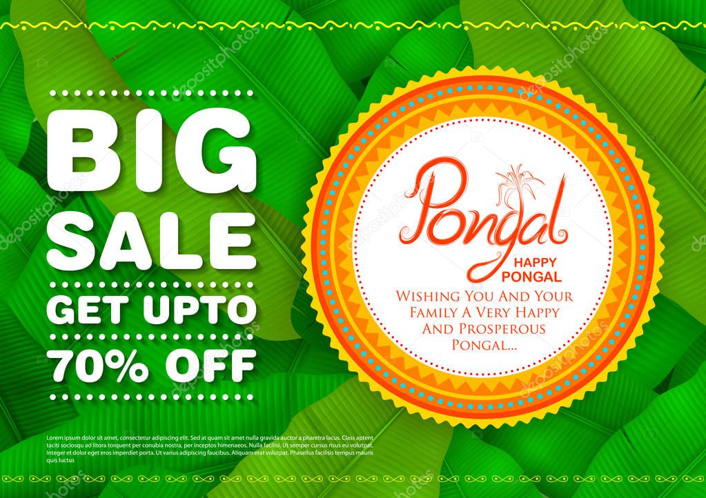 Happy Pongal Holiday Harvest Festival of Tamil Nadu South India Sale and Advertisement background