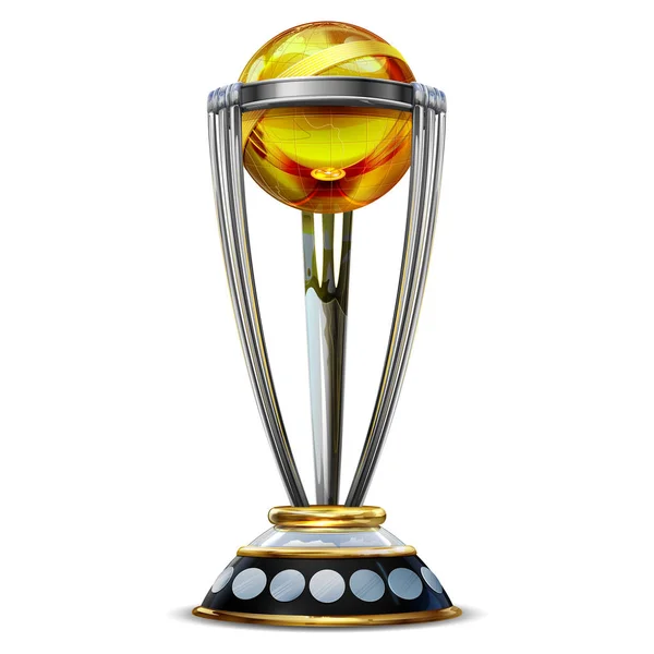 Ilustração Realista Cricket World Cup Trophy Fundo Liso — Vetor de Stock