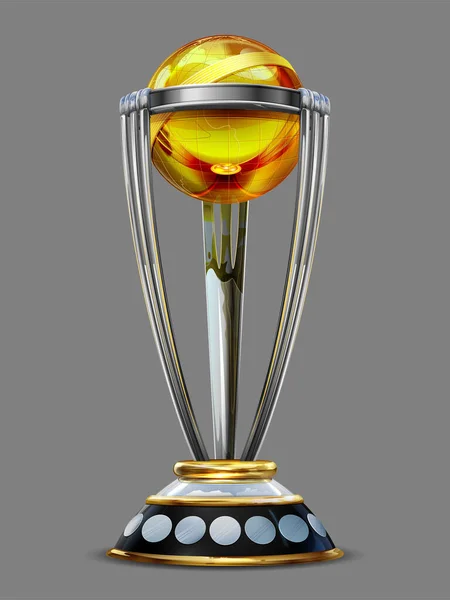 Trofeo de la Copa Mundial de Cricket realista sobre fondo liso — Vector de stock