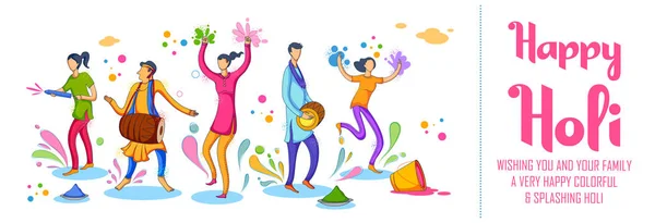 Happy Holi Background for Festival of Colors celebrate вітання — стоковий вектор