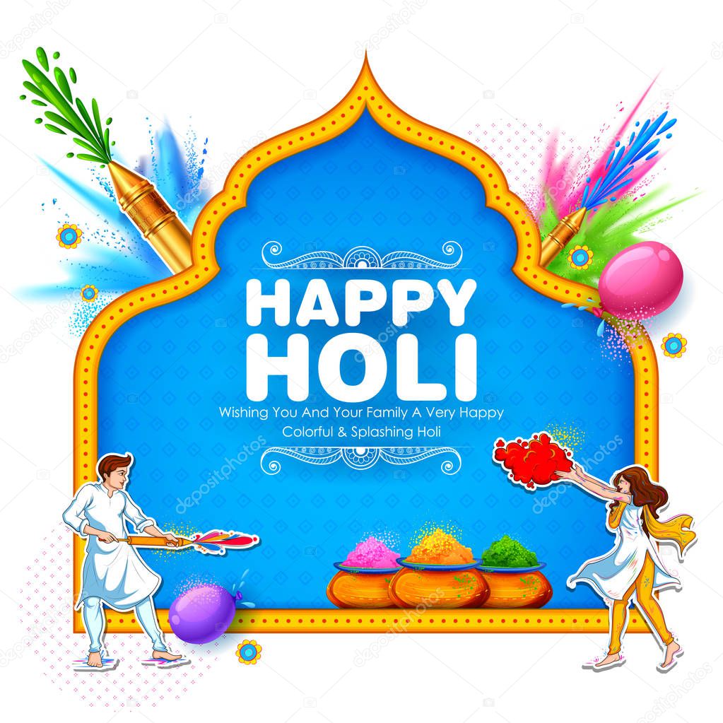 Happy Holi Background for Festival of Colors celebration greetings