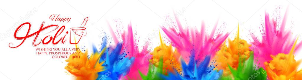 colorful promotional background for Festival of Colors celebration with message in Hindi Holi Hain meaning Its Holi